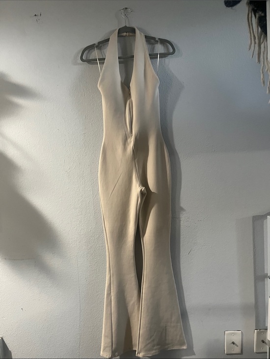 Zara Pants - Zara Cream Halter Jumpsuit